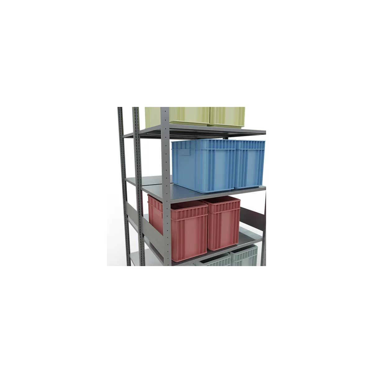 SCHULTE Lagertechnik - Boutloze dubbele bodemplank type 150 - 3000x1000x2x600 mm galv.2x7 schappen