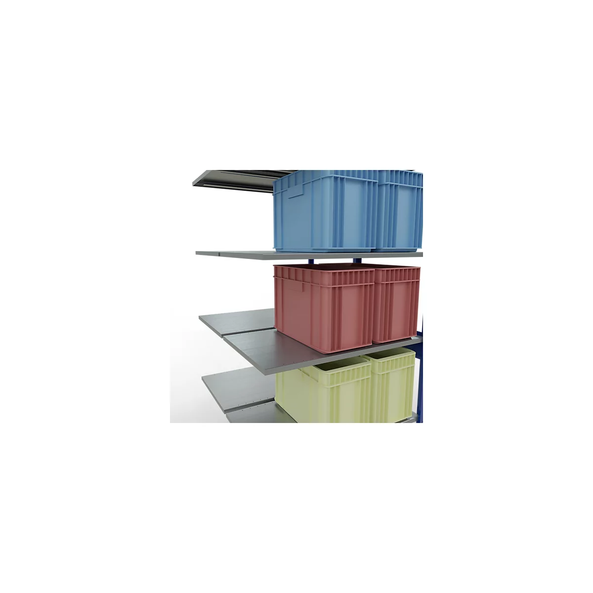 SCHULTE Lagertechnik - Boutloze dubbele stapelbak type 150 - 2500x1000x2x600 mm 2x6 schappen