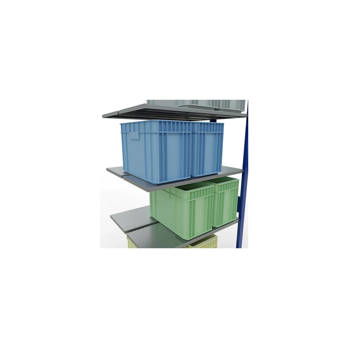SCHULTE Lagertechnik - Boutloze dubbele stapelbak type 150 - 3000x1000x2x400 mm 2x7 schappen