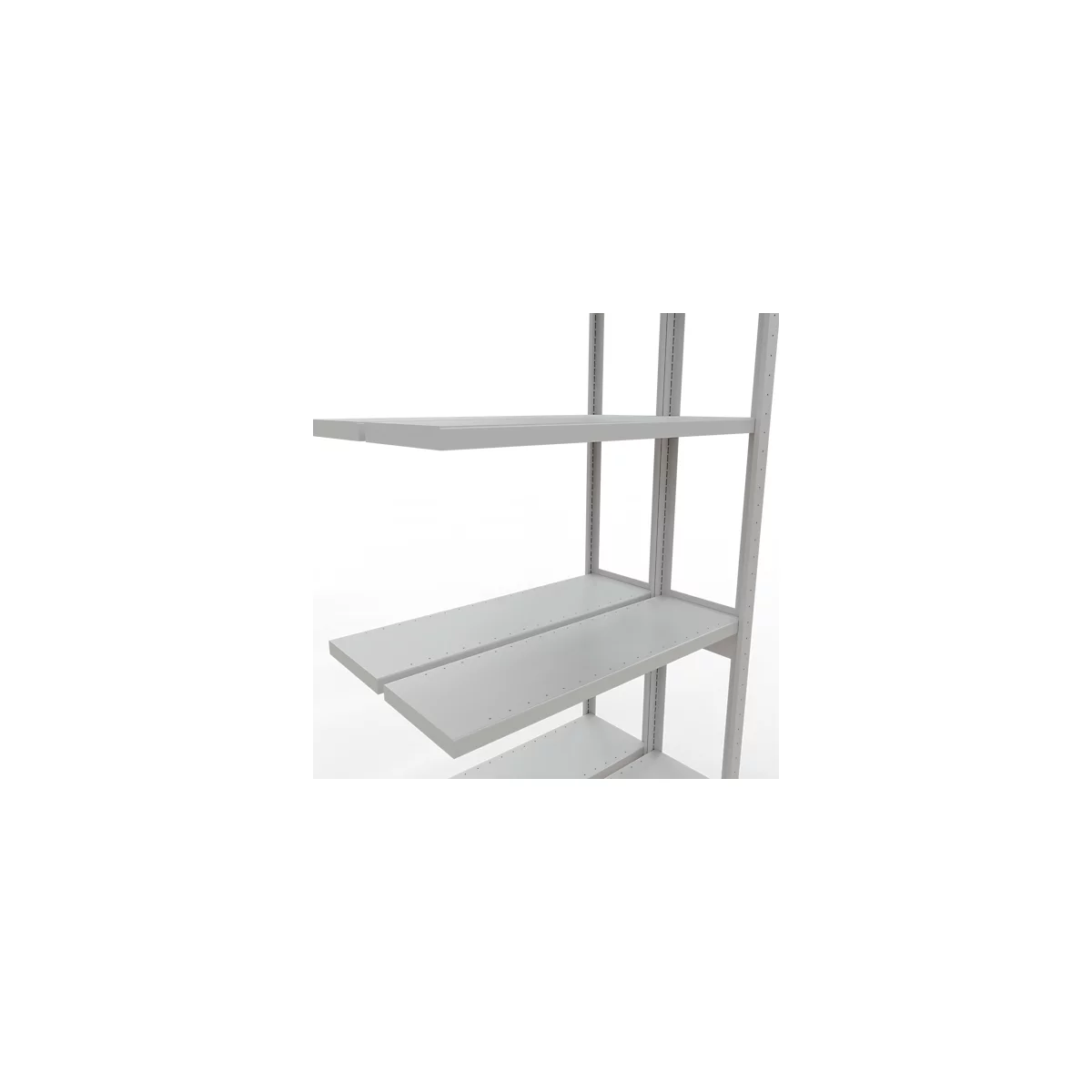 SCHULTE Lagertechnik Doppel-Anbauregal Stecksystem, MULTIPlus250, 3000x1000x(2x300) mm, 14 Böden, verzinkt