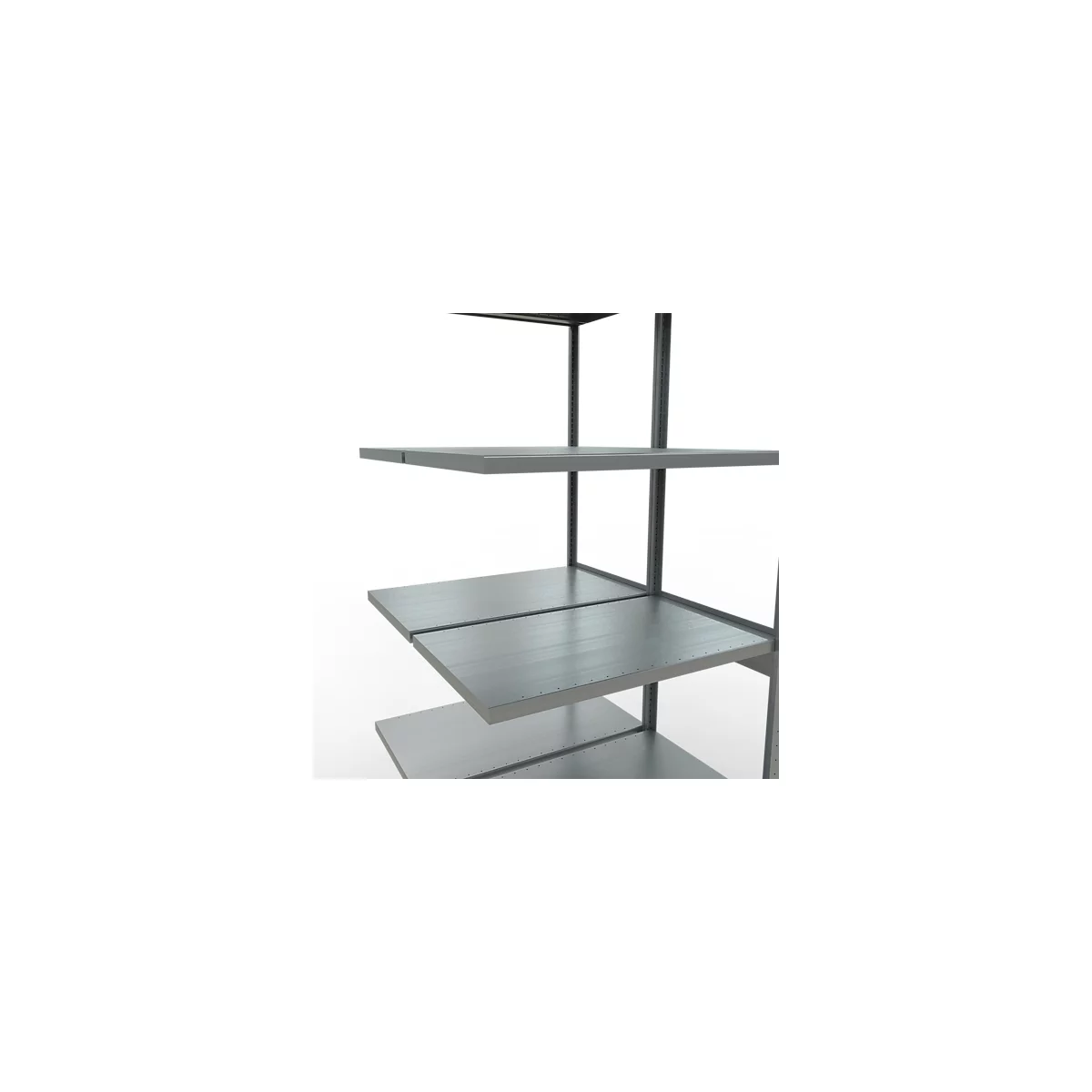 SCHULTE Lagertechnik Doppel-Anbauregal Stecksystem, MULTIPlus250, 3000x1000x(2x600) mm, 14 Böden, verzinkt