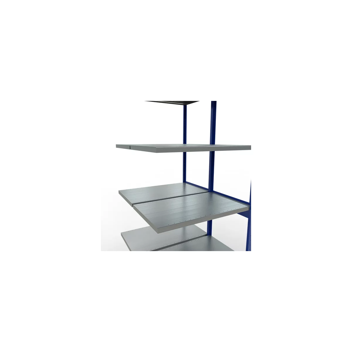 SCHULTE Lagertechnik Doppel-Anbauregal Stecksystem, MULTIPlus250, 3000x1000x(2x600) mm, 14 Böden, verzinkt