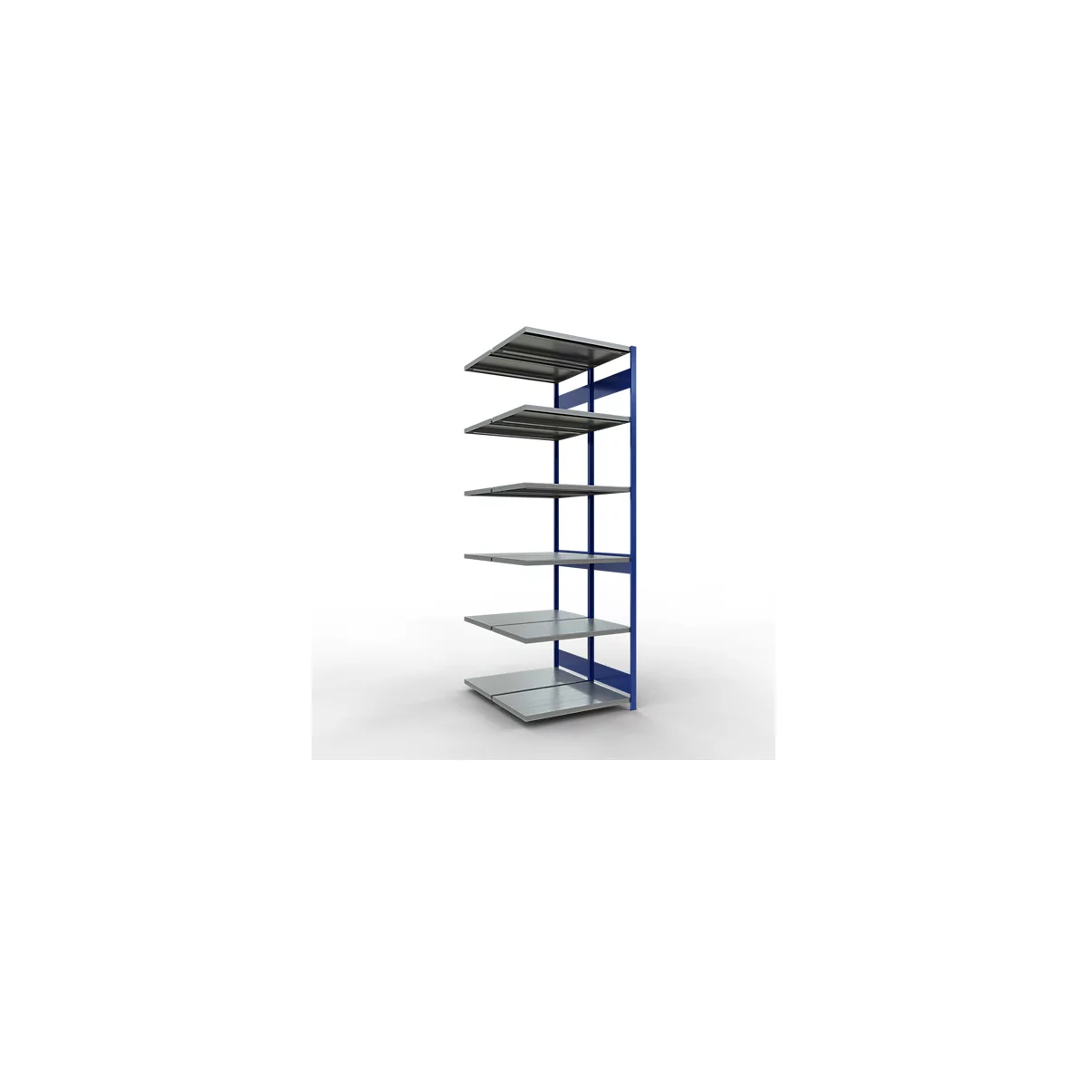SCHULTE Lagertechnik Doppel-Anbauregal Stecksystem, MULTIPlus250, 3000x1000x(2x600) mm, 14 Böden, verzinkt