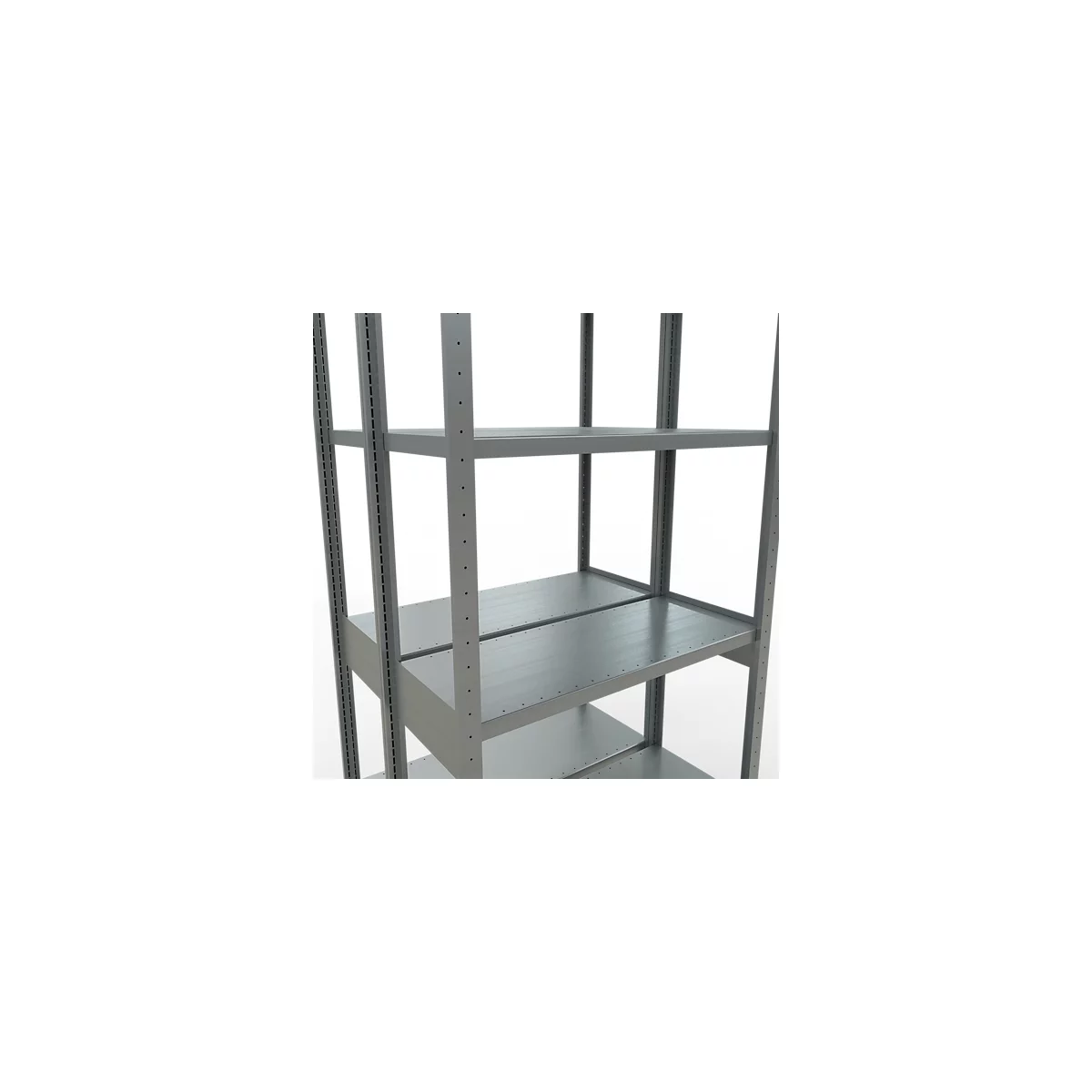 SCHULTE Lagertechnik - Doppel-Grundregal Stecksystem MULTIPlus250 - 3000x1000x(2x400) mm, 14 Böden, verzinkt