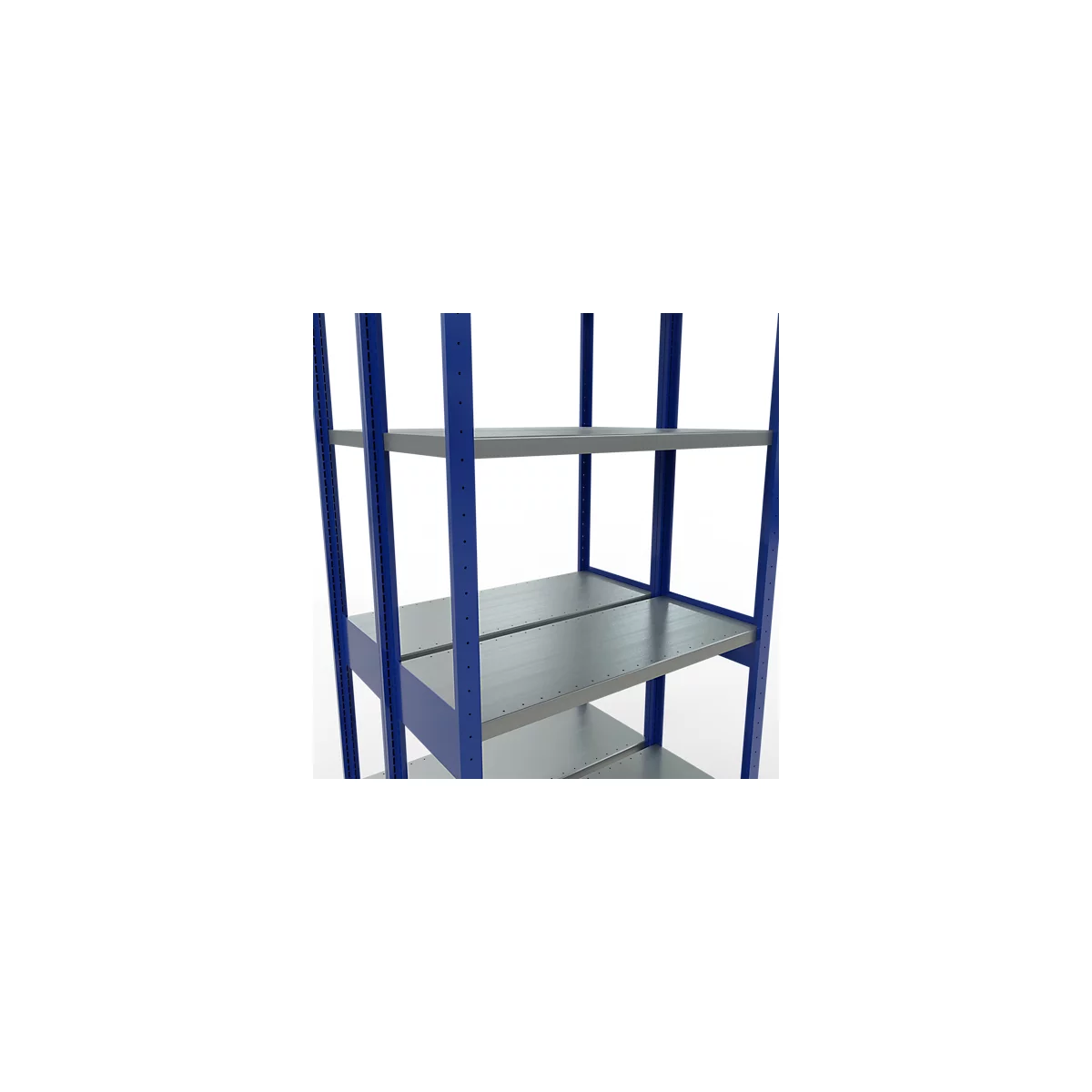 SCHULTE Lagertechnik - Doppel-Grundregal Stecksystem MULTIPlus250 - 3000x1000x(2x400) mm, 14 Böden, verzinkt