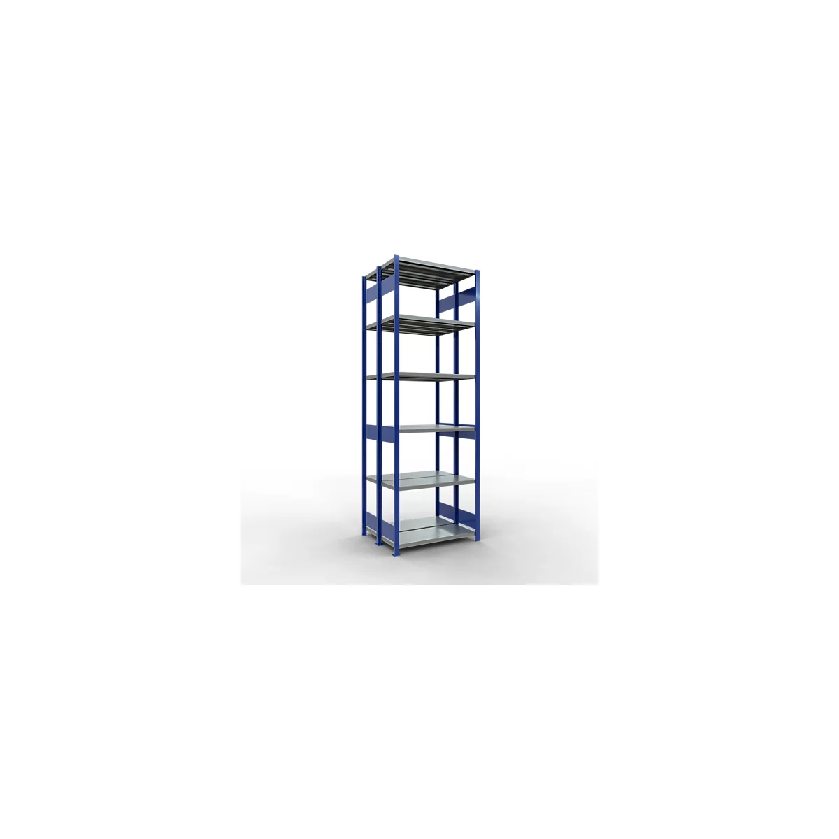 SCHULTE Lagertechnik - Doppel-Grundregal Stecksystem MULTIPlus250 - 3000x1000x(2x400) mm, 14 Böden, verzinkt