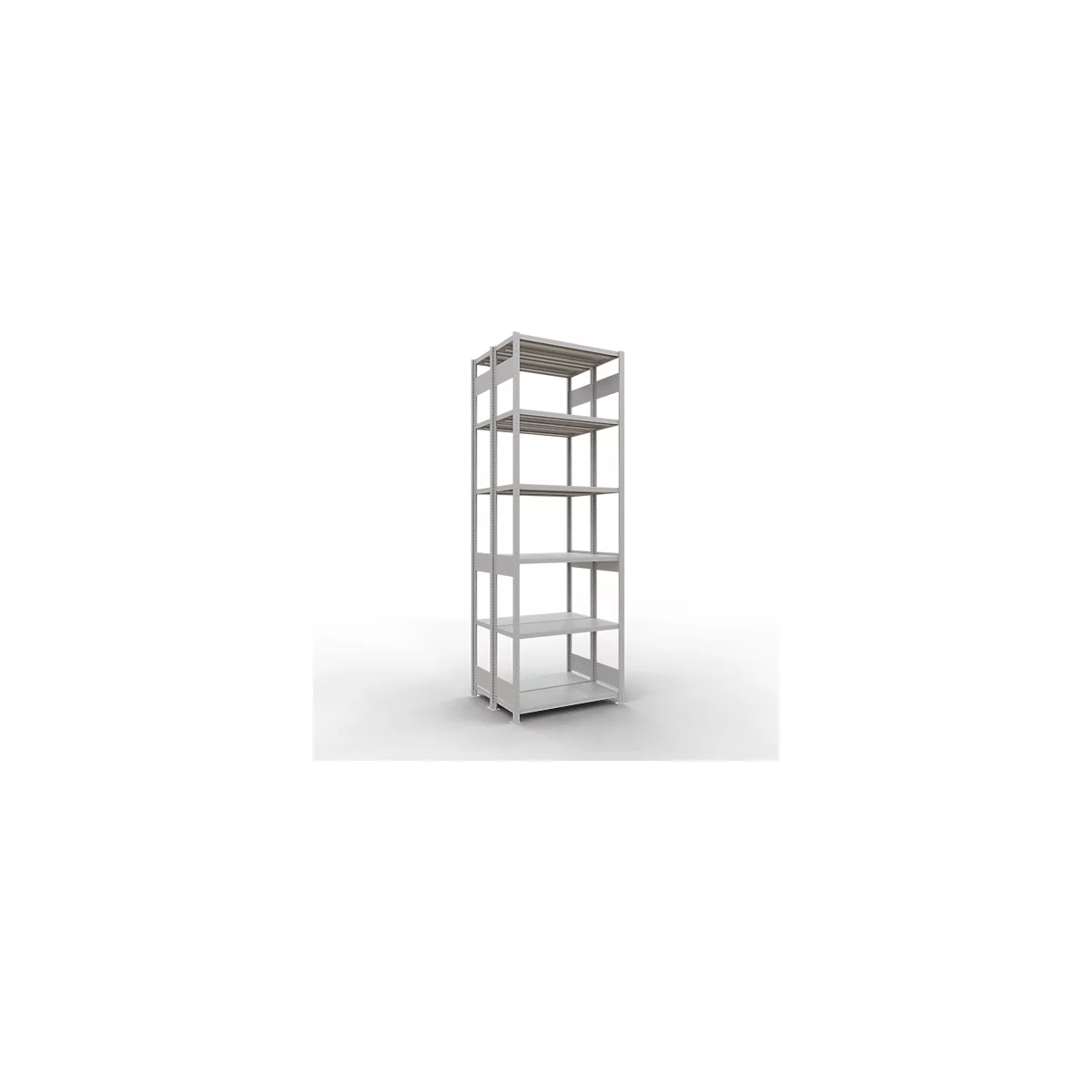 SCHULTE Lagertechnik - Doppel-Grundregal Stecksystem MULTIPlus250 - 3000x1000x(2x400) mm, 14 Böden, verzinkt