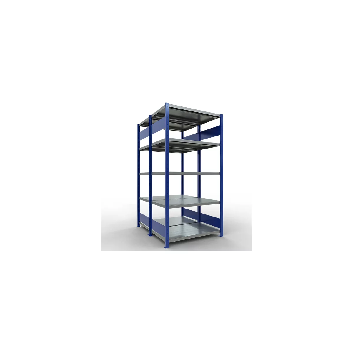 SCHULTE Lagertechnik - Dubbel legbordstelling. Type 250 kg - 2000x1000x2x600 mm, 10 schappen