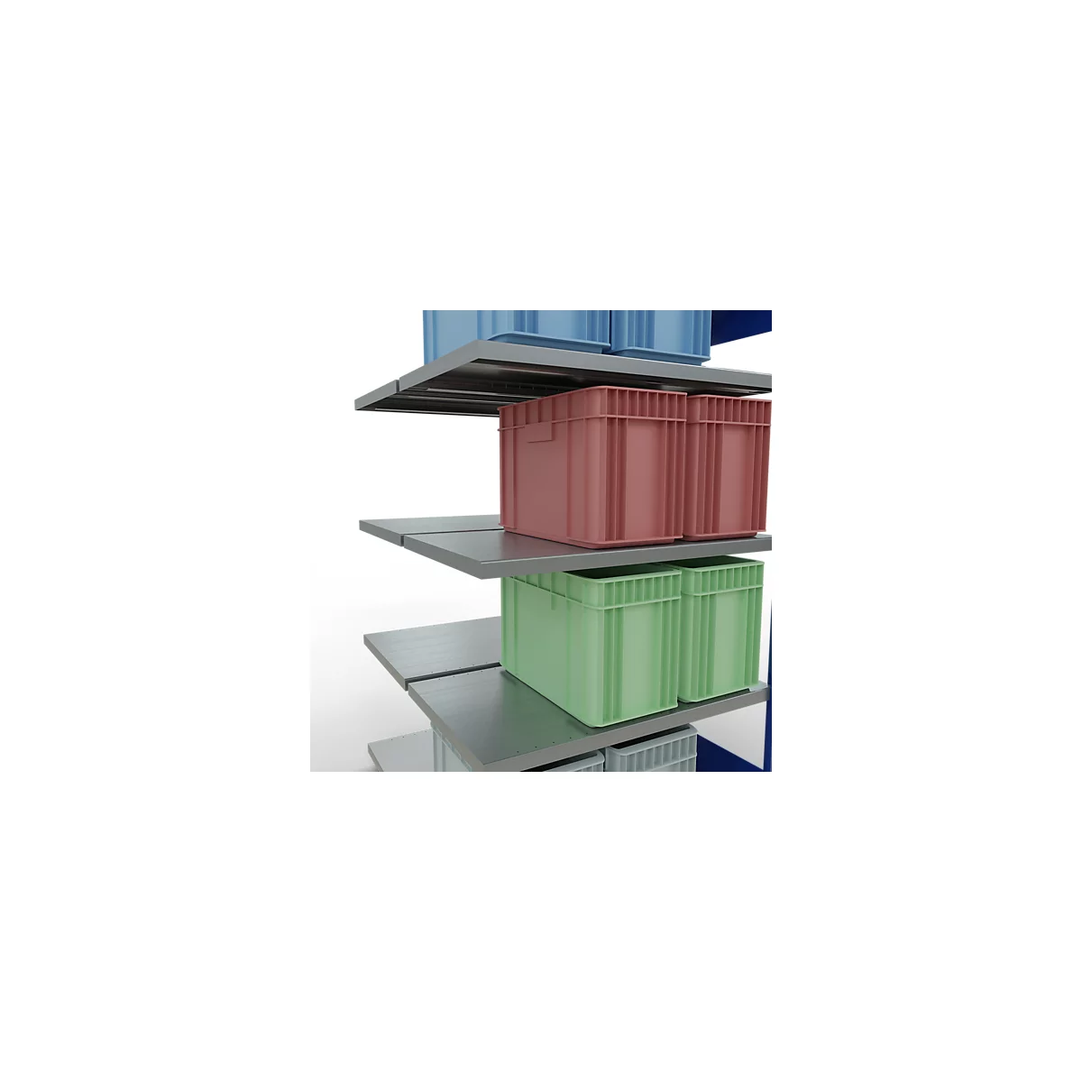 SCHULTE Lagertechnik - Dubbel legbordstelling. Type 250 kg - 2000x1000x2x600 mm, 10 schappen
