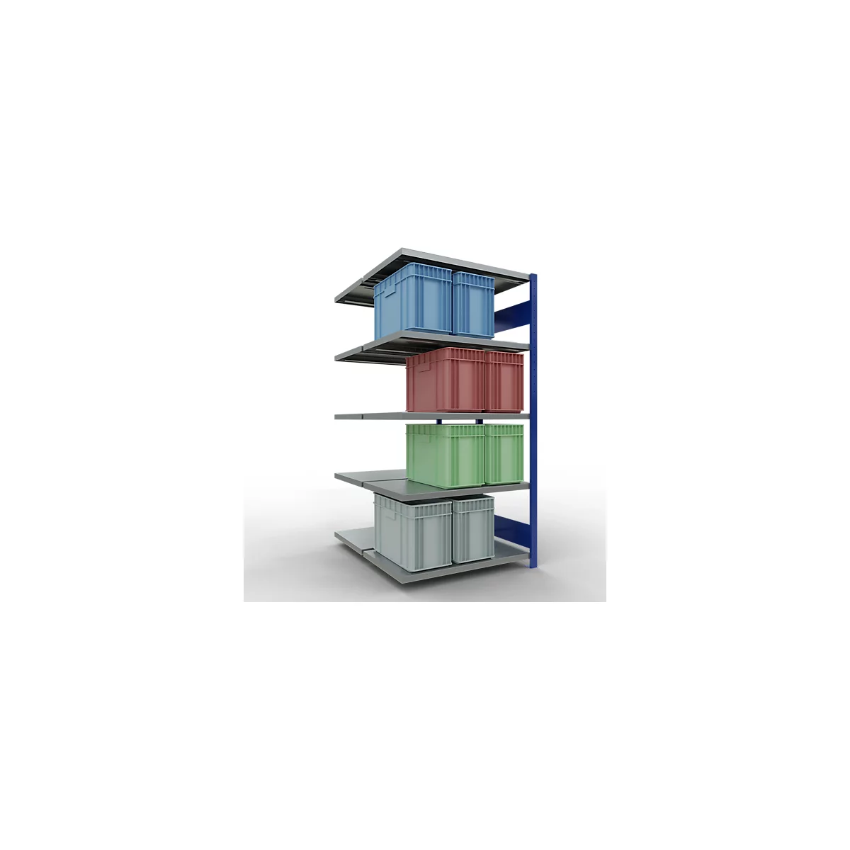 SCHULTE Lagertechnik - Dubbel legbordstelling. Type 250 kg - 2000x1000x2x600 mm, 10 schappen