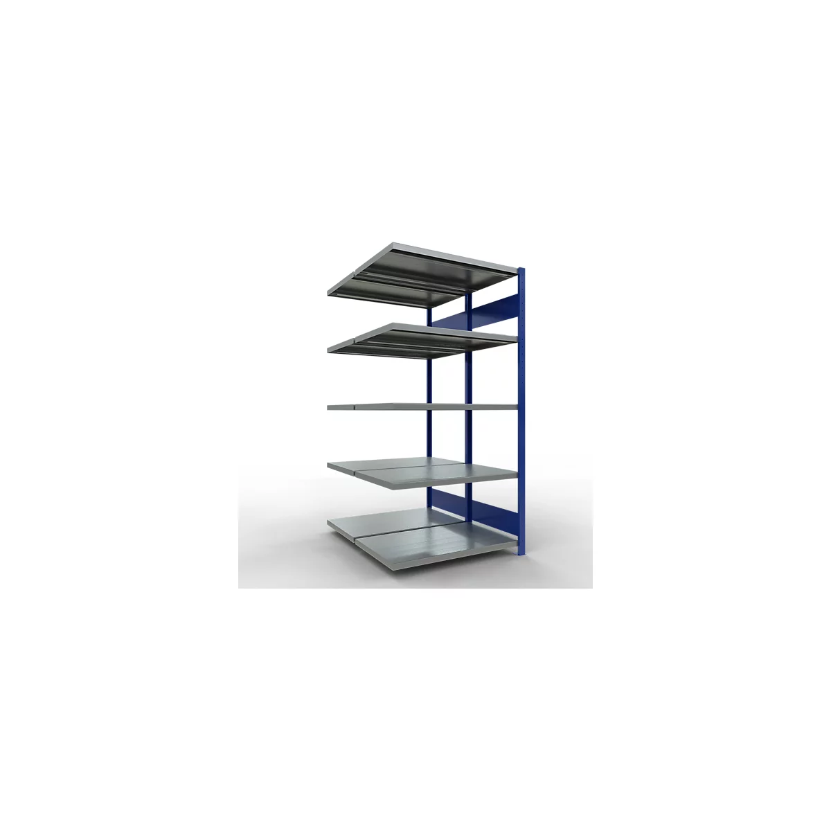 SCHULTE Lagertechnik - Dubbel legbordstelling. Type 250 kg - 2000x1000x2x600 mm, 10 schappen