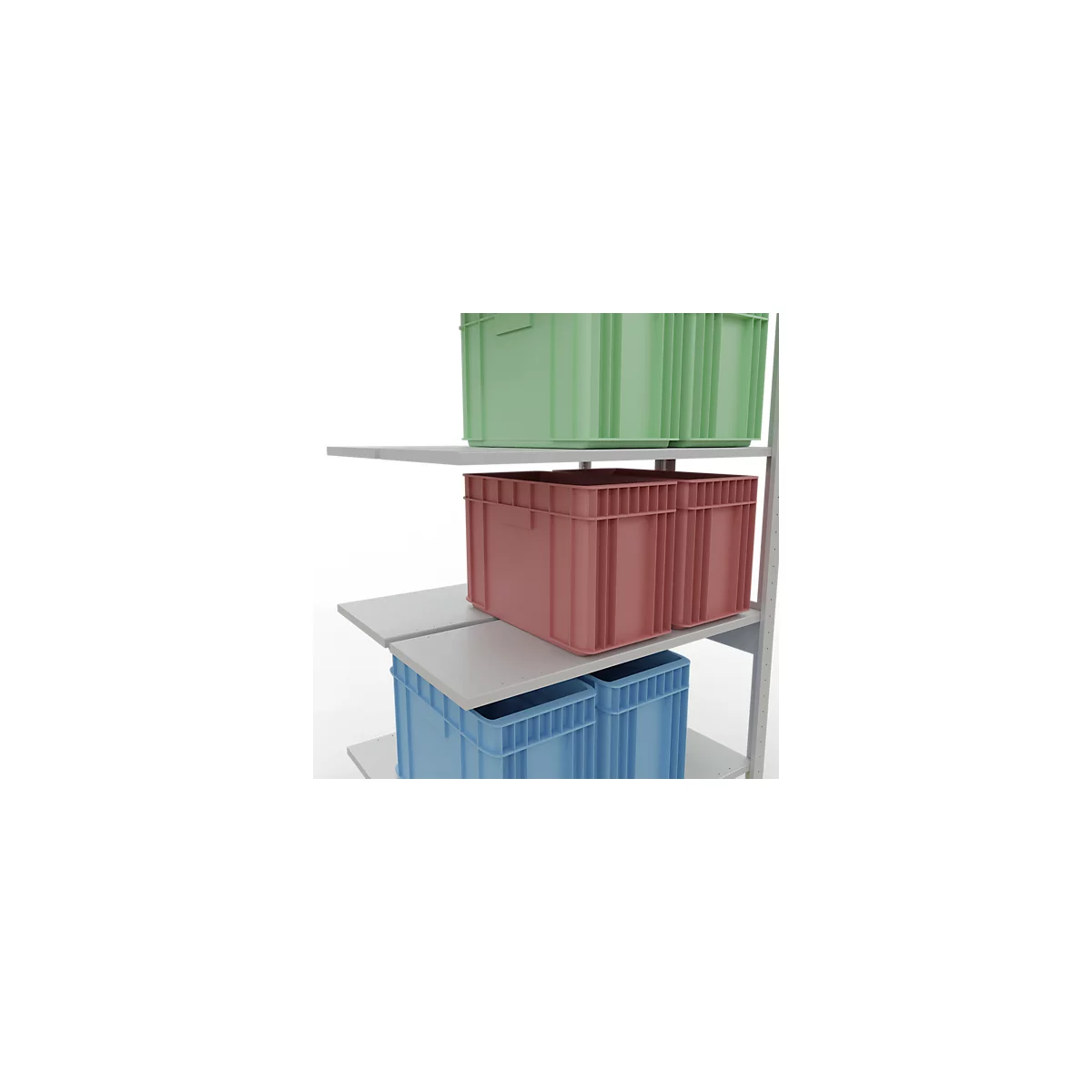 SCHULTE Lagertechnik - Dubbele stapelbak type 150 - 2500x1000x2x400 mm 2x6 schappen
