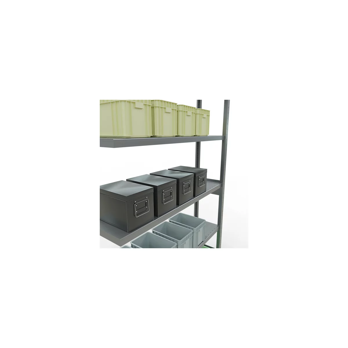 SCHULTE Lagertechnik Fachbodenregal - Stecksystem MULTIplus 250 Anbauregal - 2500x1300x300 mm, Typ 250 kg