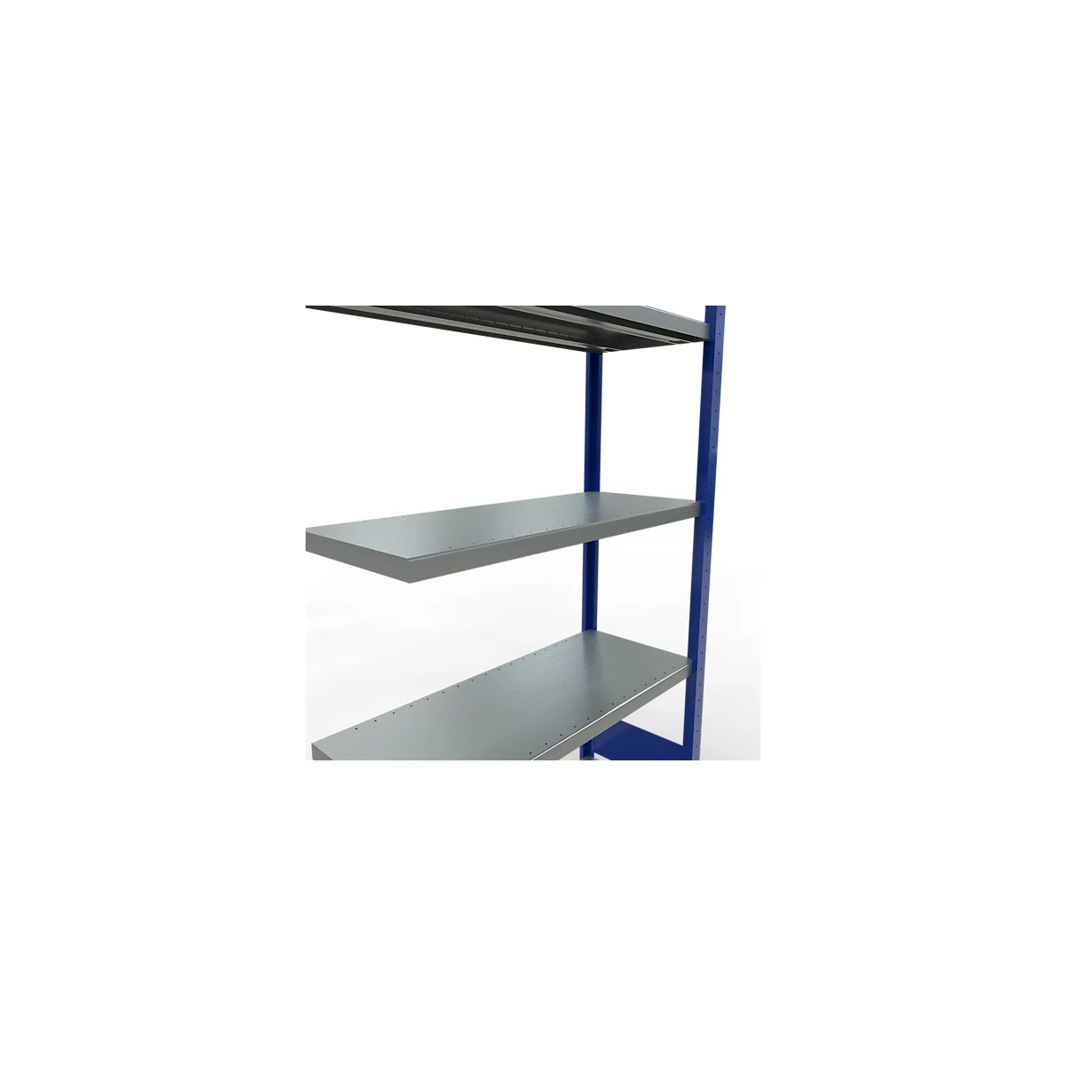 Schulte Lagertechnik Fachbodenregal-Stecksystem MULTIplus 250, Anbauregal, Längenriegel, 2000x1000x400 mm, 5 Böden, enzianblau/verzinkt