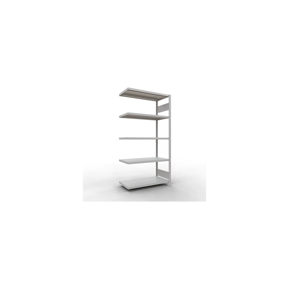 Schulte Lagertechnik Fachbodenregal-Stecksystem MULTIplus 250, Anbauregal, Längenriegel, 2000x1000x500 mm, 5 Böden, lichtgrau