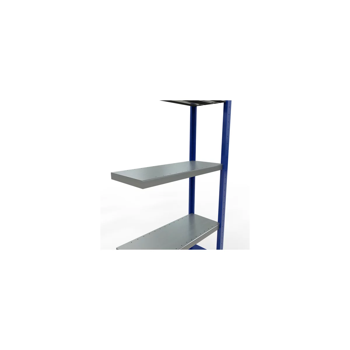 Schulte Lagertechnik Fachbodenregal-Stecksystem MULTIplus 250, Anbauregal, Längenriegel, 2000x750x300 mm, 5 Böden, enzianblau/verzinkt
