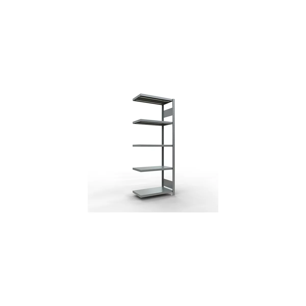 Schulte Lagertechnik Fachbodenregal-Stecksystem MULTIplus 250, Anbauregal, Längenriegel, 2000x750x400 mm, 5 Böden, verzinkt