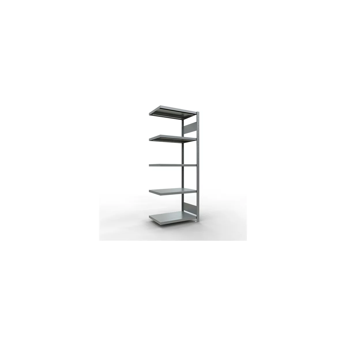 Schulte Lagertechnik Fachbodenregal-Stecksystem MULTIplus 250, Anbauregal, Längenriegel, 2000x750x500 mm, 5 Böden, verzinkt