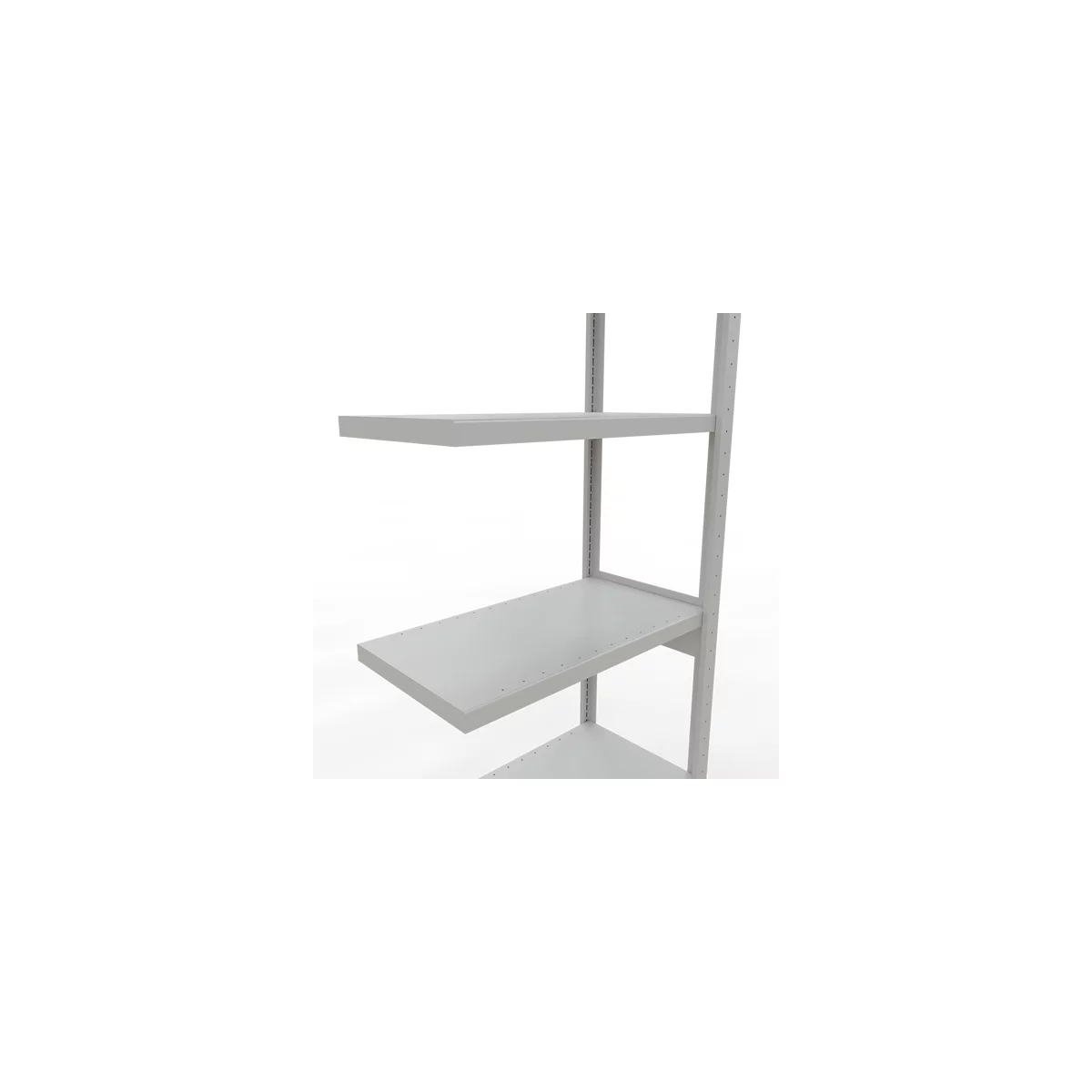 Schulte Lagertechnik Fachbodenregal-Stecksystem MULTIplus 250, Anbauregal, Längenriegel, 2500x750x400 mm, 6 Böden, lichtgrau