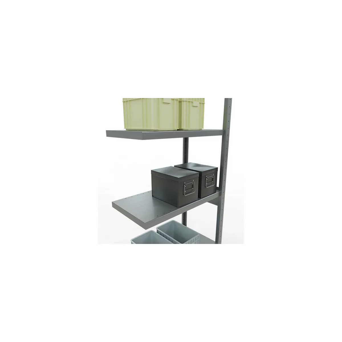 Schulte Lagertechnik Fachbodenregal-Stecksystem MULTIplus 250, Anbauregal, Längenriegel, 2500x750x400 mm, 6 Böden, verzinkt