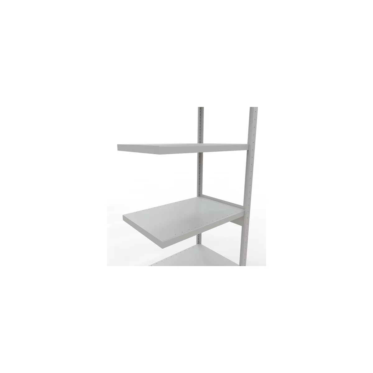 Schulte Lagertechnik Fachbodenregal-Stecksystem MULTIplus 250, Anbauregal, Längenriegel, 2500x750x500 mm, 6 Böden, lichtgrau