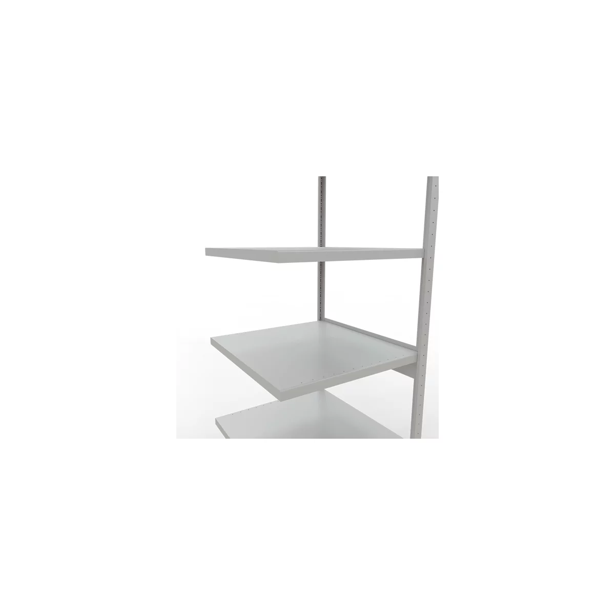Schulte Lagertechnik Fachbodenregal-Stecksystem MULTIplus 250, Anbauregal, Längenriegel, 2500x750x800 mm, 6 Böden, lichtgrau