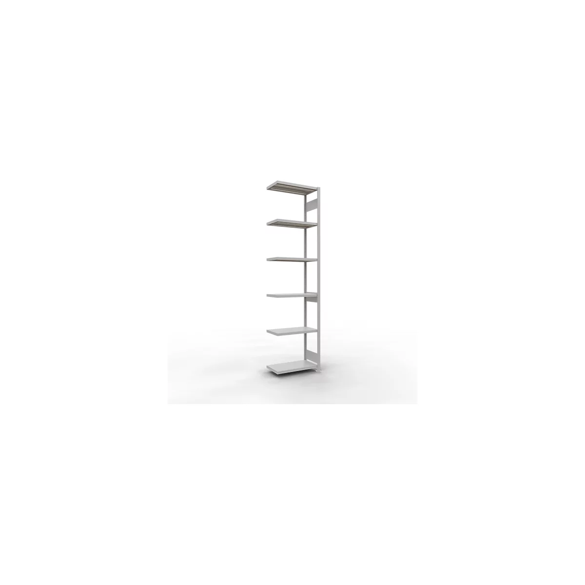 Schulte Lagertechnik Fachbodenregal-Stecksystem MULTIplus 250, Anbauregal, Längenriegel, 3000x750x400 mm, 7 Böden, lichtgrau