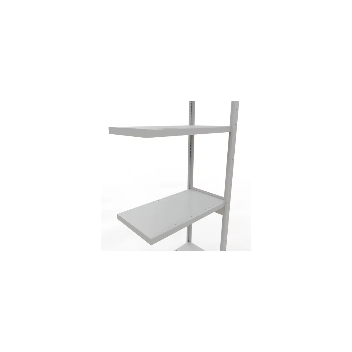 Schulte Lagertechnik Fachbodenregal-Stecksystem MULTIplus 250, Anbauregal, Längenriegel, 3000x750x400 mm, 7 Böden, lichtgrau