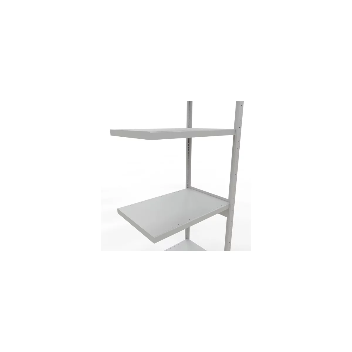 Schulte Lagertechnik Fachbodenregal-Stecksystem MULTIplus 250, Anbauregal, Längenriegel, 3000x750x500 mm, 7 Böden, lichtgrau
