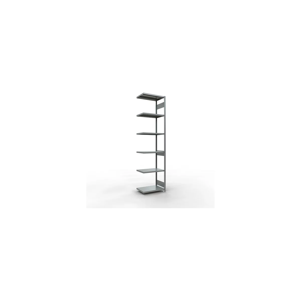 Schulte Lagertechnik Fachbodenregal-Stecksystem MULTIplus 250, Anbauregal, Längenriegel, 3000x750x500 mm, 7 Böden, verzinkt