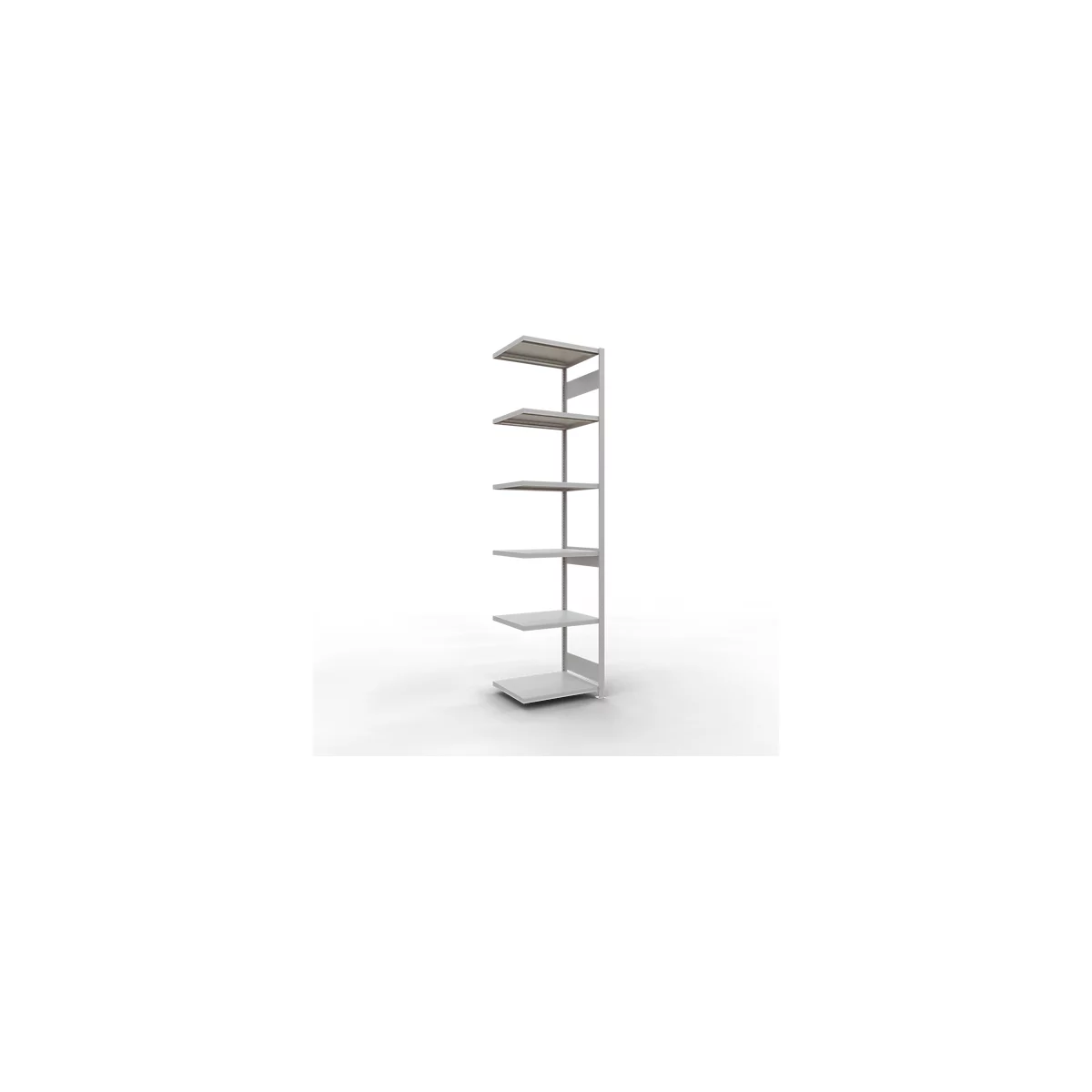 Schulte Lagertechnik Fachbodenregal-Stecksystem MULTIplus 250, Anbauregal, Längenriegel, 3000x750x600 mm, 7 Böden, lichtgrau