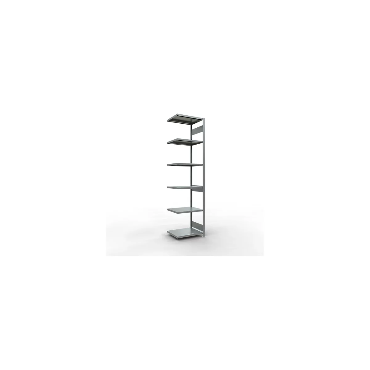 Schulte Lagertechnik Fachbodenregal-Stecksystem MULTIplus 250, Anbauregal, Längenriegel, 3000x750x600 mm, 7 Böden, verzinkt