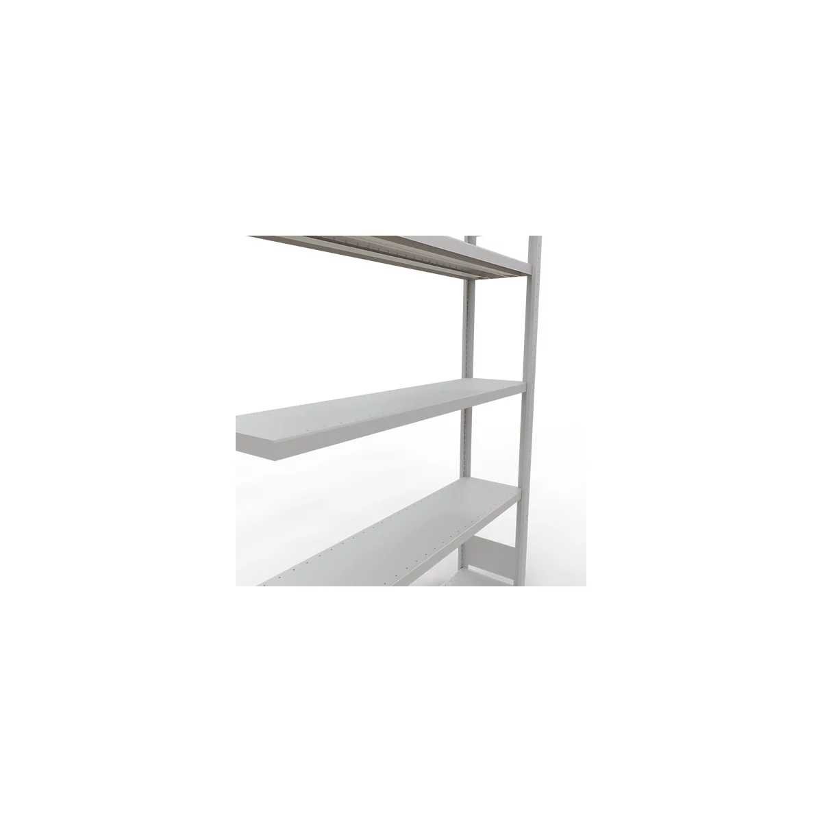 SCHULTE Lagertechnik Fachbodenregal - Stecksystem MULTIplus 250 Anbauregal mit Längenriegel - 2000x1300x300 mm, Typ 250 kg