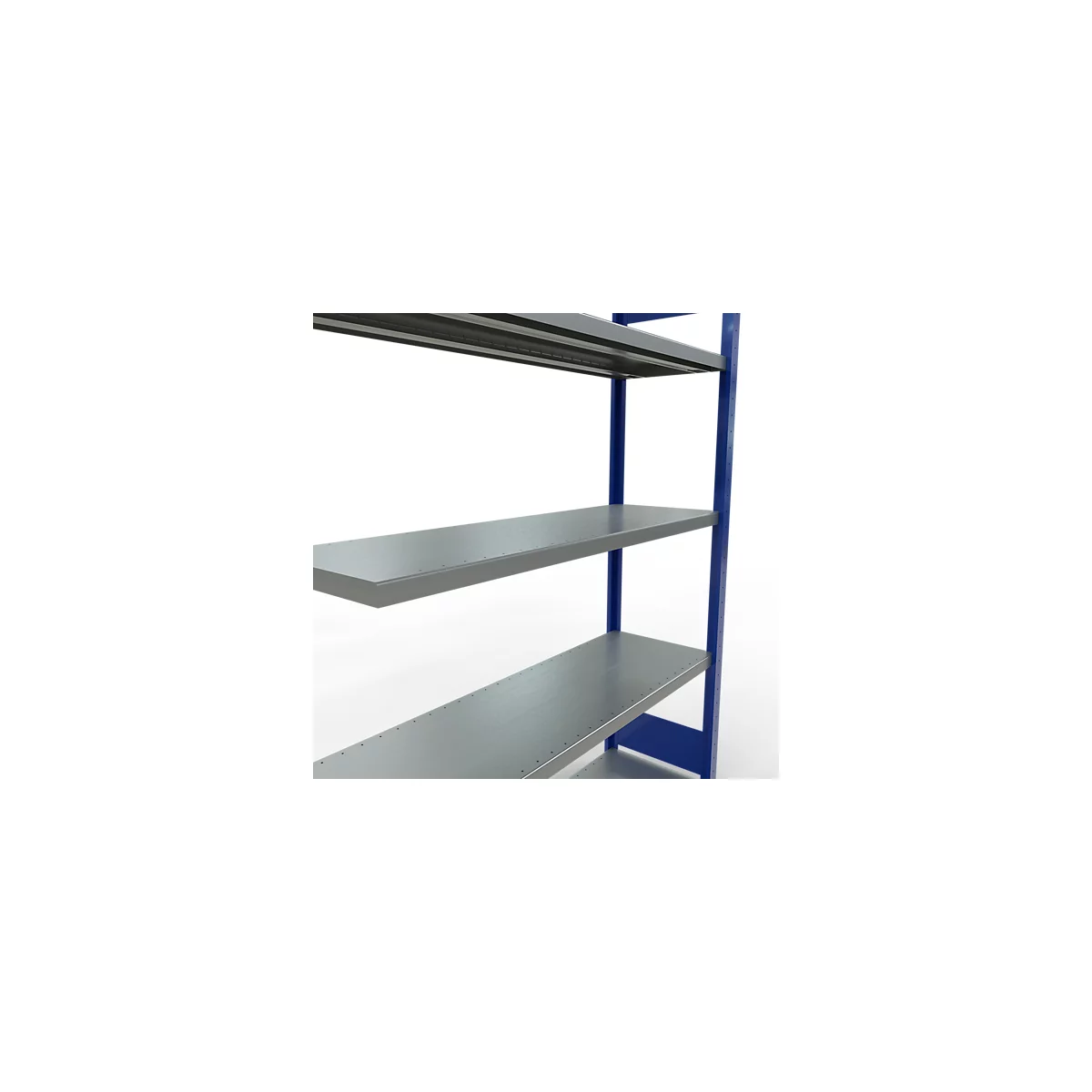 SCHULTE Lagertechnik Fachbodenregal - Stecksystem MULTIplus 250 Anbauregal mit Längenriegel - 2000x1300x400 mm, Typ 250 kg