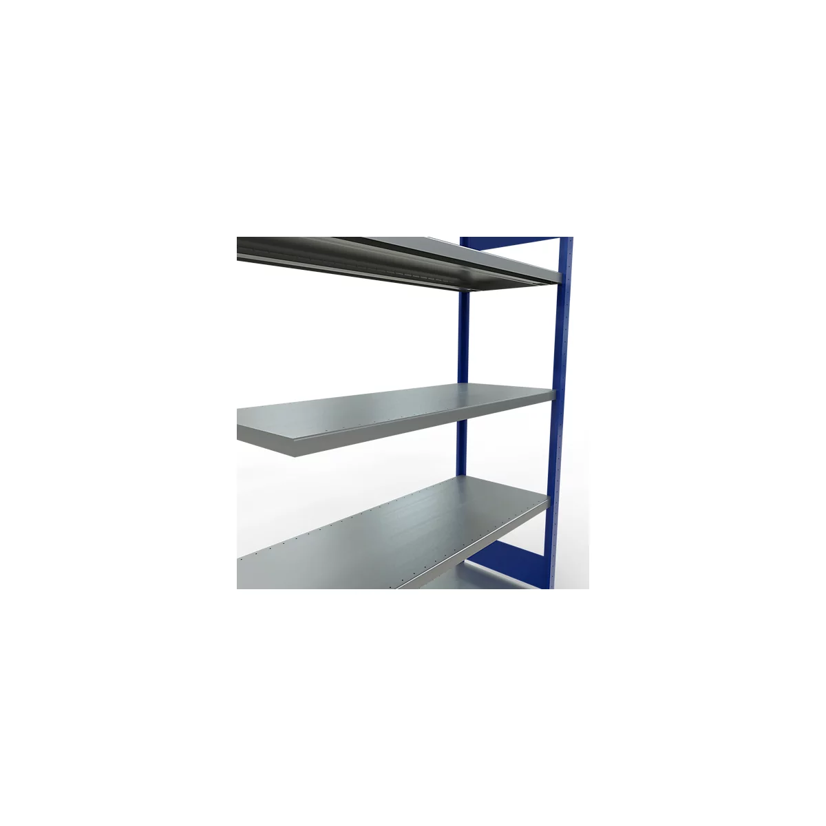SCHULTE Lagertechnik Fachbodenregal - Stecksystem MULTIplus 250 Anbauregal mit Längenriegel - 2000x1300x500 mm, Typ 250 kg