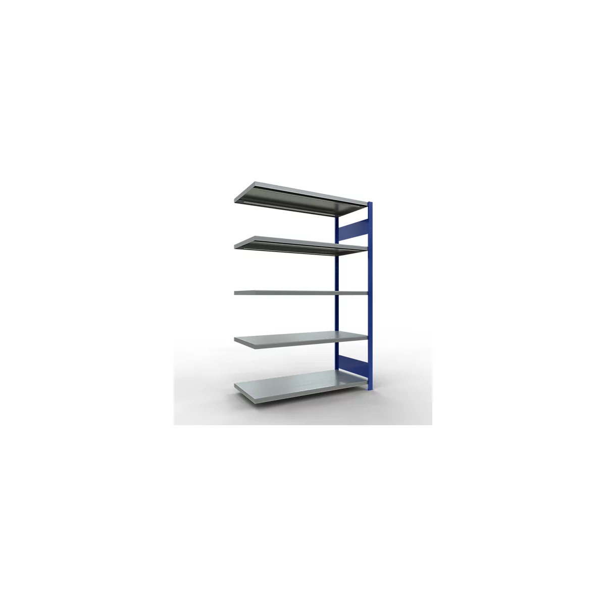 SCHULTE Lagertechnik Fachbodenregal - Stecksystem MULTIplus 250 Anbauregal mit Längenriegel - 2000x1300x600 mm, Typ 250 kg