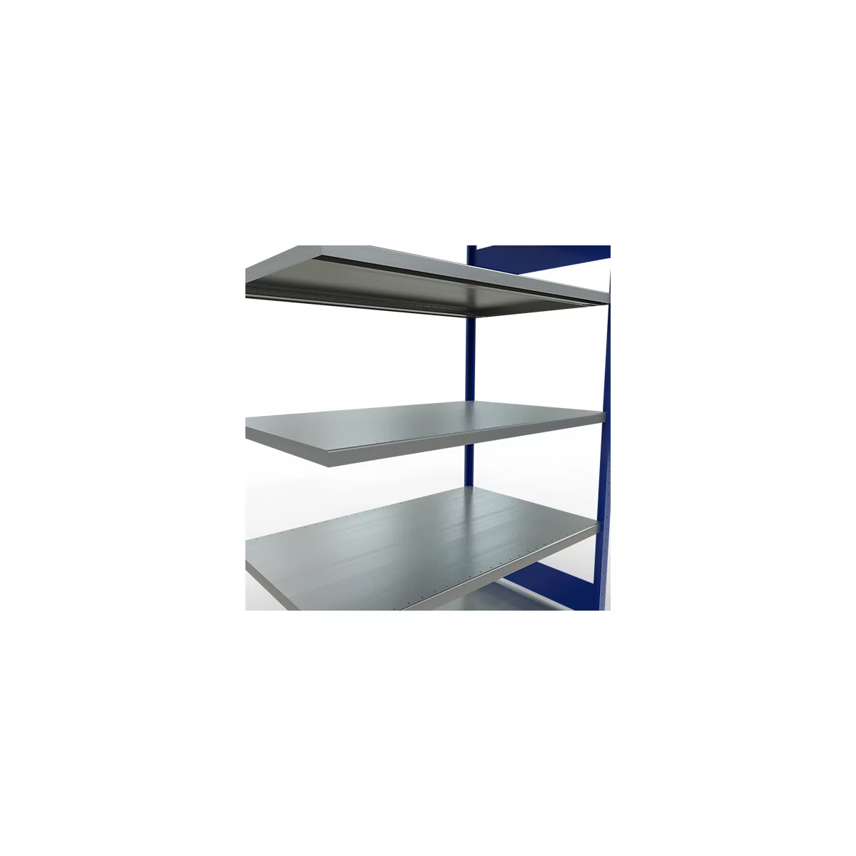 SCHULTE Lagertechnik Fachbodenregal - Stecksystem MULTIplus 250 Anbauregal mit Längenriegel - 2000x1300x800 mm, Typ 250 kg