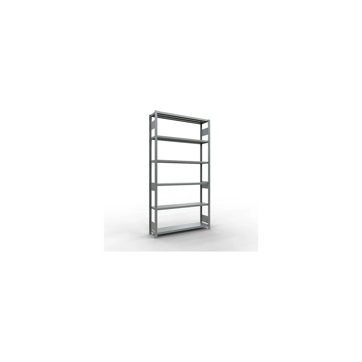 Schulte Lagertechnik Fachbodenregal-Stecksystem MULTIplus 250, Grundregal, Längenriegel, 2500x1300x300 mm, 6 Böden, verzinkt