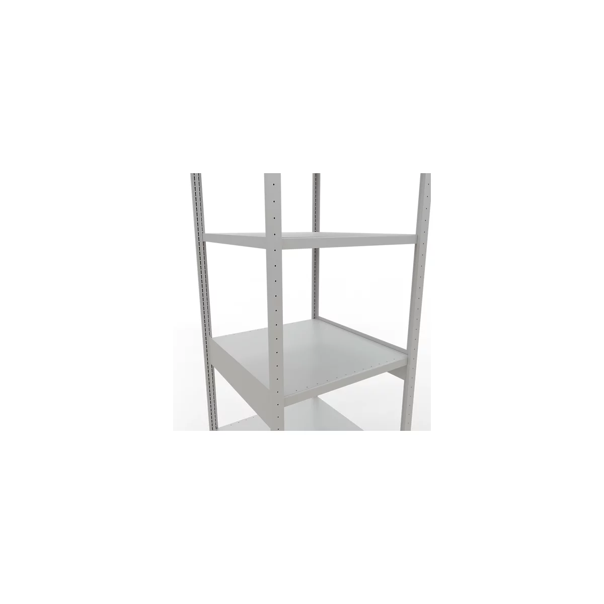 Schulte Lagertechnik Fachbodenregal-Stecksystem MULTIplus 250, Grundregal, Längenriegel, 3000x750x800 mm, 7 Böden, lichtgrau