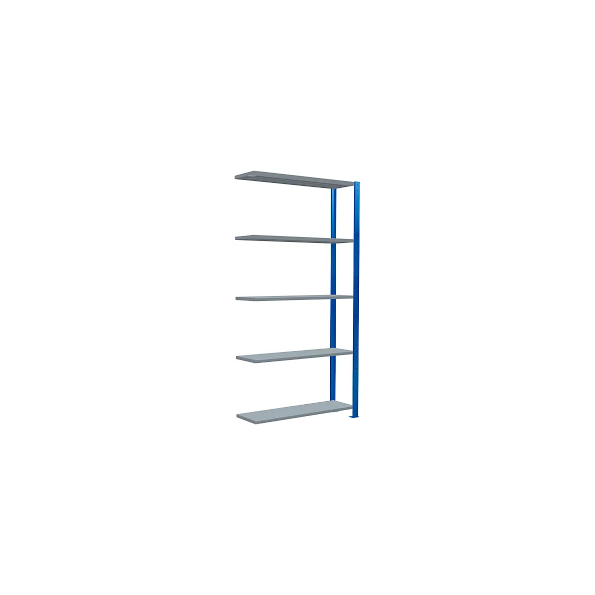Schulte Lagertechnik Fachbodenregal Stecksystem MultiPlus250, Anbauregal, 5 Fachböden, Kreuzstrebe, B 1000 x T 300 x H 2000 mm, Enzianblau RAL 5010
