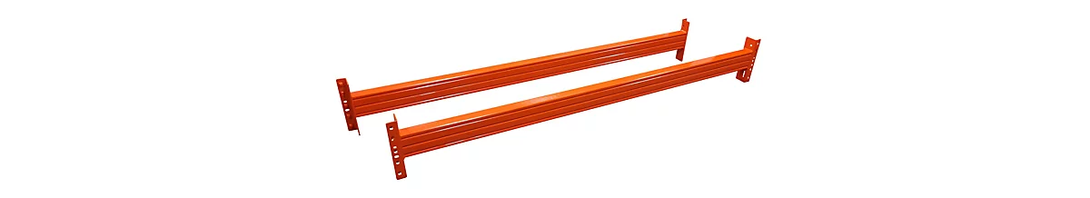 Schulte Lagertechnik Holmpaar EGN-DUO, Stärke 1,5 mm, T 50 x H 120 mm, Feldweite 2700 mm, Traglast 3072 kg/Holmpaar, orange