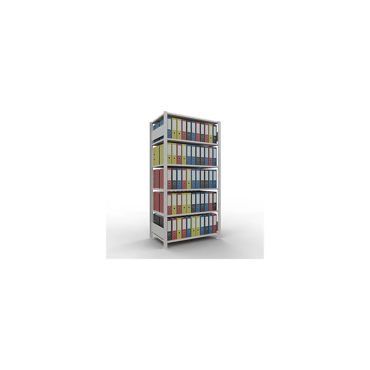 Schulte Lagertechnik Insteeksysteem voor kantoorrekken MultiPlus150, basisrek, 6 legborden, zonder middenscharnier, B 1000 x D 600 x H 2000 mm, lichtgrijs RAL 7035