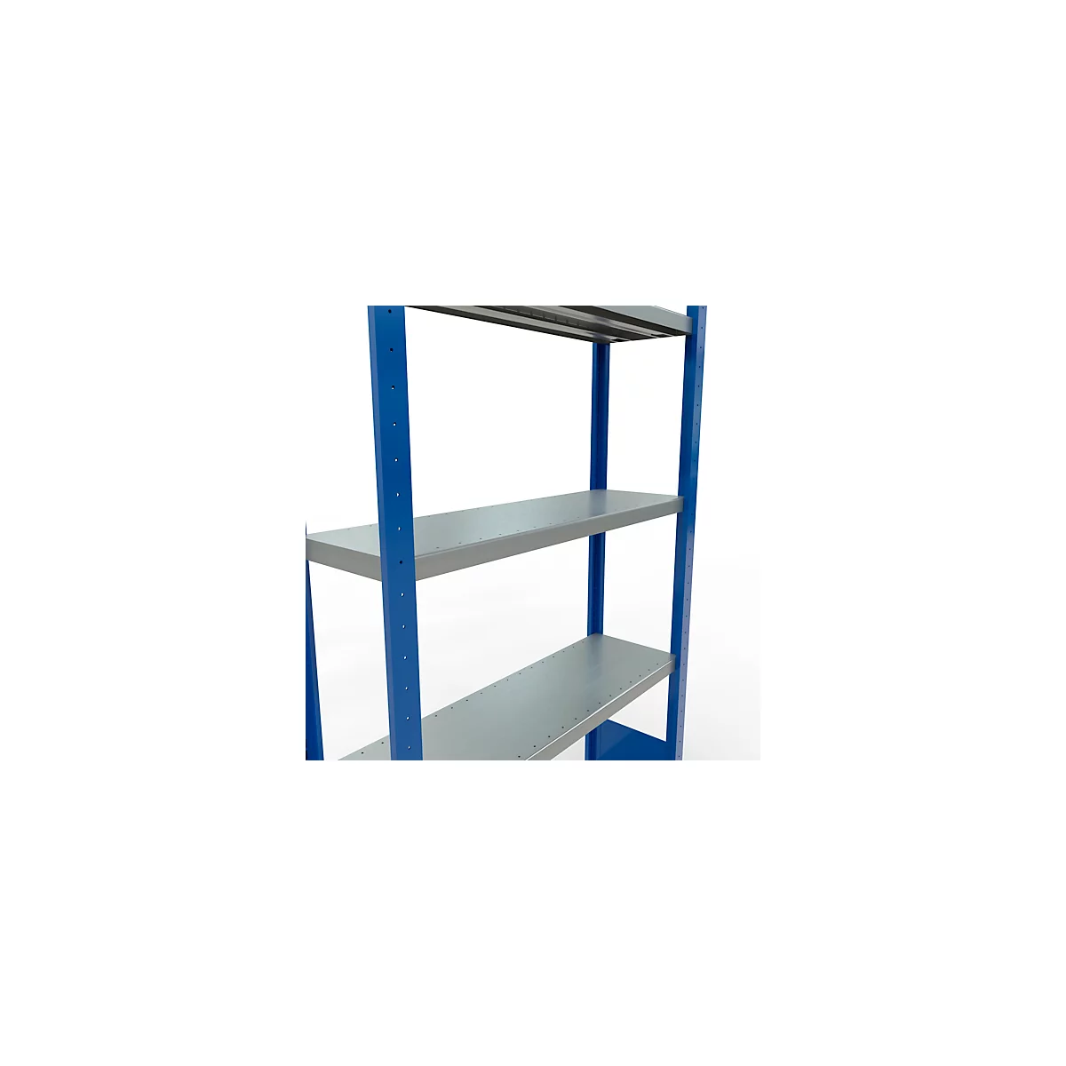 Schulte Lagertechnik MULTIplus 250 boutloos rekkensysteem, basisrek, lengte bout, 2000x1000x300 mm, 5 legborden, gentiaanblauw/verzinkt