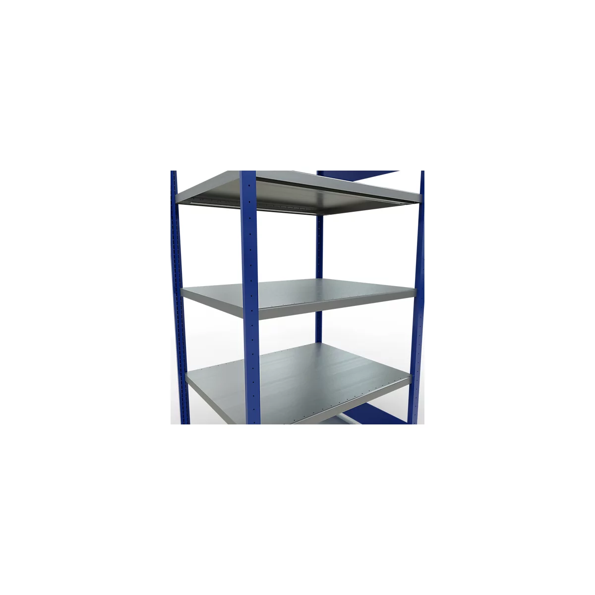 Schulte Lagertechnik MULTIplus 250 boutloos rekkensysteem, basisrek, lengte bout, 2000x1000x800 mm, 5 legborden, gentiaanblauw/verzinkt