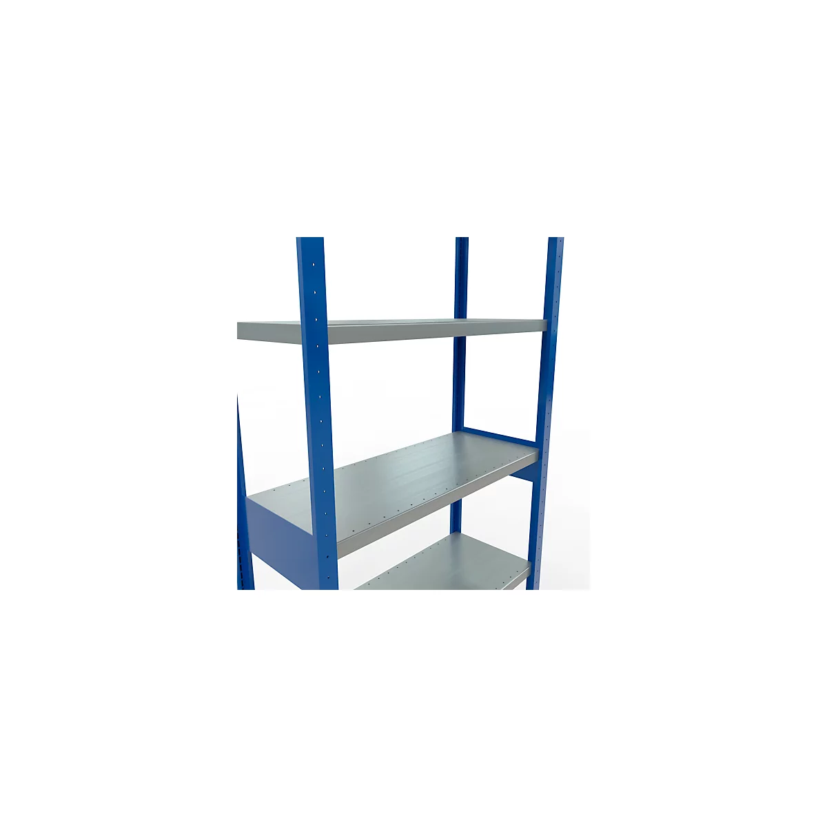 Schulte Lagertechnik MULTIplus 250 boutloos rekkensysteem, basisrek, lengte bout, 2500x1000x400 mm, 6 legborden, gentiaanblauw/verzinkt