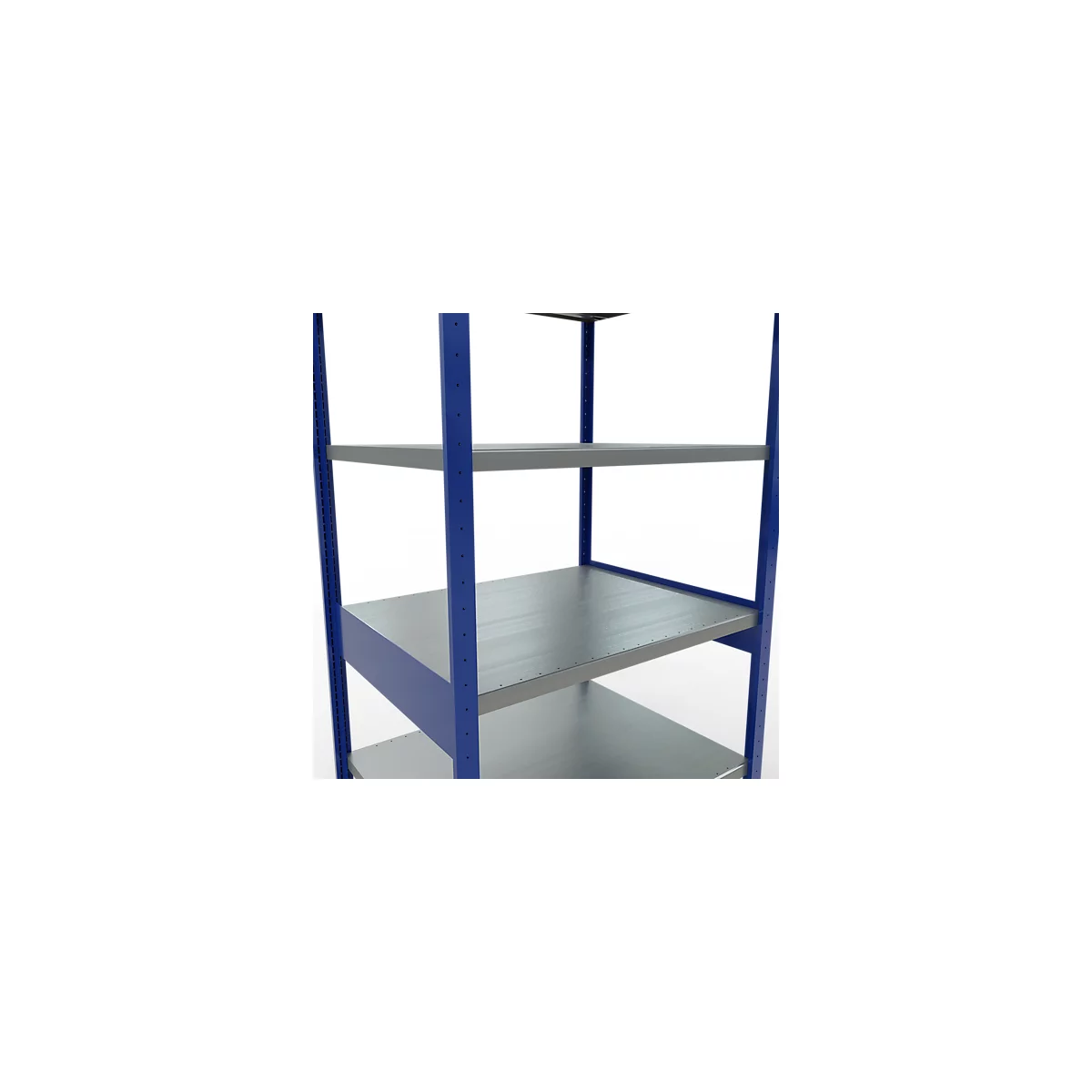 Schulte Lagertechnik MULTIplus 250 boutloos rekkensysteem, basisrek, lengte bout, 2500x1000x800 mm, 6 legborden, gentiaanblauw/verzinkt