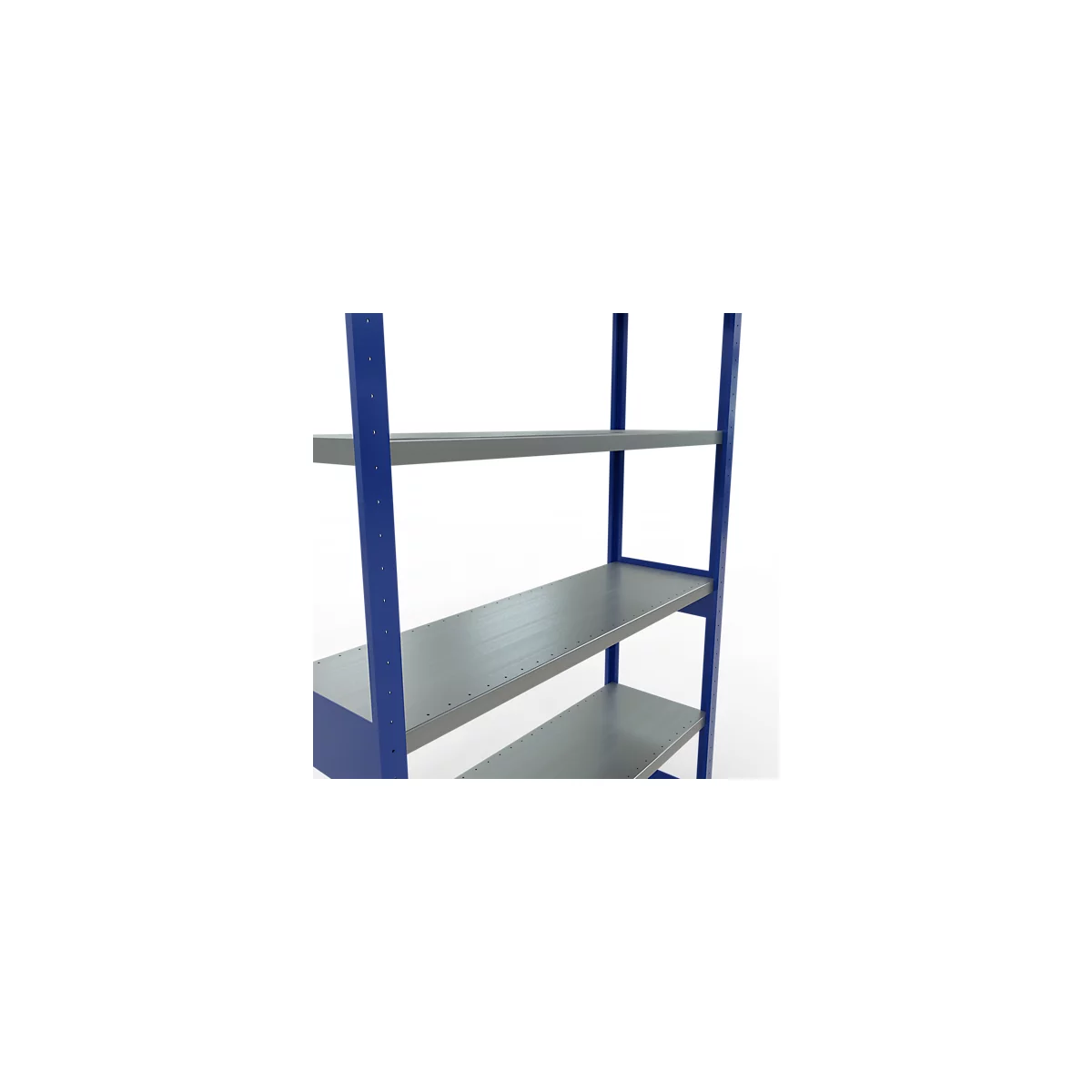 Schulte Lagertechnik MULTIplus 250 boutloos rekkensysteem, basisrek, lengte bout, 2500x1300x400 mm, 6 legborden, gentiaanblauw/verzinkt