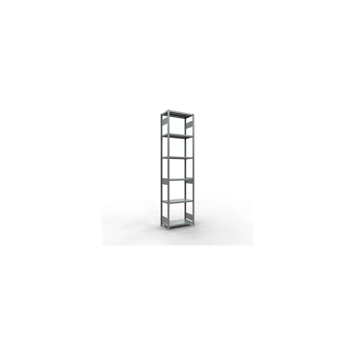 Schulte Lagertechnik MULTIplus 250 boutloos rekkensysteem, basisrek, lengte bout, 3000x750x400 mm, 7 legborden, gegalvaniseerd