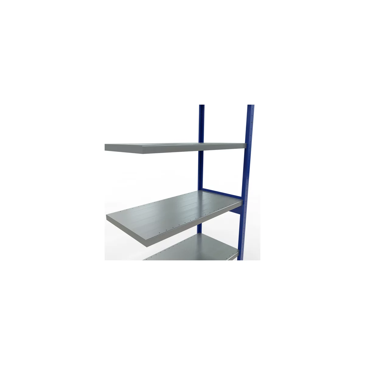 Schulte Lagertechnik MULTIplus 250 boutloos rekkensysteem, boutloze aanbouwstelling, lengte bout, 2500x1000x500 mm, 6 legborden, gentiaanblauw/verzinkt