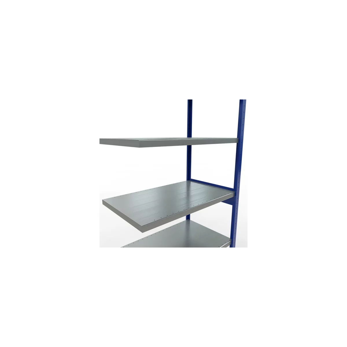 Schulte Lagertechnik MULTIplus 250 boutloos rekkensysteem, boutloze aanbouwstelling, lengte bout, 2500x1000x600 mm, 6 legborden, gentiaanblauw/verzinkt